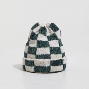 Stussy Crochet Checker Beanie 2022 green/white